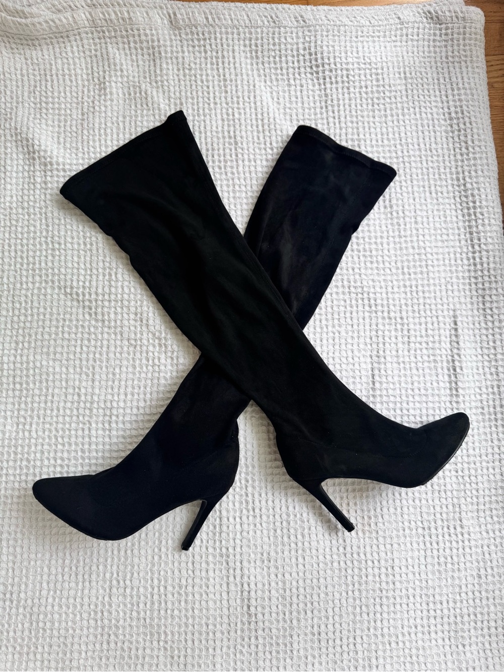 Women's Black Over-the-Knee Stiletto Boots size 7.5